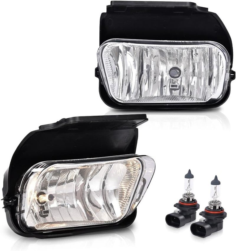 DOTCOM Fog Lights,Compatible with Chevy Silverado 2003-2007/Avalanche 2002-2006 without Body Cladding,Driving Bumper Lamp Clear Lens w/H10 Bulbs - Image 1